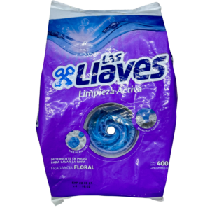 DETERGENTE EN POLVO LAS LLAVES LIMPIEZA ACTIVA FLORAL 400gr - Imagen 1